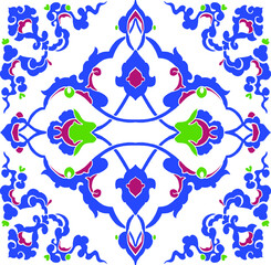 Traditional Turkish ornament seamless for your design. Floral Ornamental pattern. Iznik . Vector.