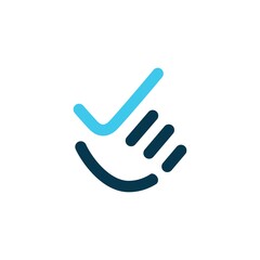 hand check palm finger logo vector icon illustration