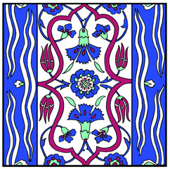 Traditional Turkish ornament seamless for your design. Floral Ornamental pattern. Iznik . Vector.