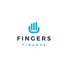 finger finance financial bar chart logo vector icon illustration
