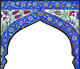 Traditional Turkish ornament seamless for your design. Floral Ornamental pattern. Iznik . Vector.