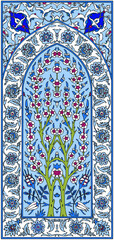 Traditional Turkish ornament seamless for your design. Floral Ornamental pattern. Iznik . Vector.