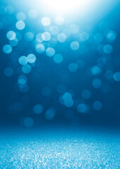 abstract blue bokeh light glitter background