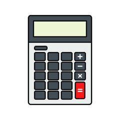 Calculator vector, Digital marketing line style icon editable stroke on white background