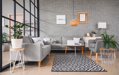 Stylish interior of living room