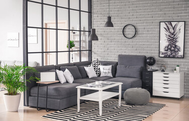 Stylish interior of living room