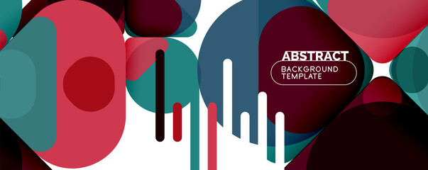 Modern geometric round shapes and dynamic lines, abstract background. Vector illustration for placards, brochures, posters and banners