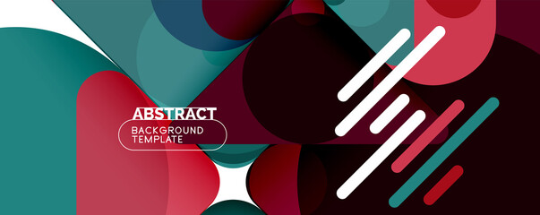 Modern geometric round shapes and dynamic lines, abstract background. Vector illustration for placards, brochures, posters and banners