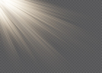 Vector spotlight. Light effect.Vector transparent sunlight special lens flare light effect.