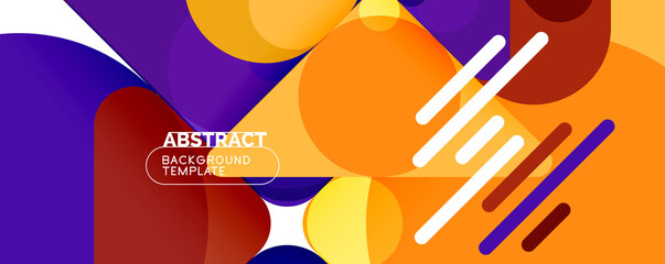 Modern geometric round shapes and dynamic lines, abstract background. Vector illustration for placards, brochures, posters and banners