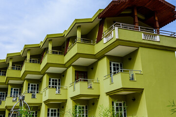 Facade of the modern residential building in elite district