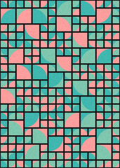 Abstract Geometric Pattern generative computational art illustration