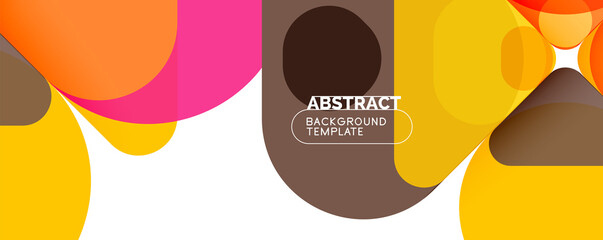 Modern geometric round shapes and dynamic lines, abstract background. Vector illustration for placards, brochures, posters and banners