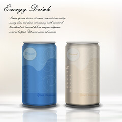 advertising design and mock up of canned drinks