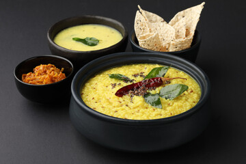 Moong Dal or Split Yellow Lentils, Indian Dish
Mung Dal Tadka Curry , Indian traditional food
