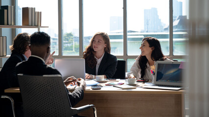 Group of diversity business people meeting and working together at the office.