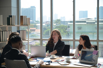 Group of diversity business people meeting and working together at the office.