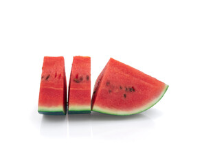 Sliced of watermelon isolated on white background