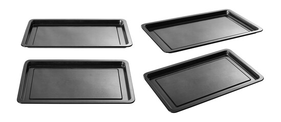 Empty baking tray for oven on white background