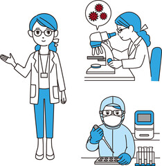 Inspection engineer character pose illustration