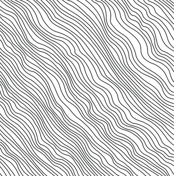 Diagonal Lines Background. Optical Illusion. Vector Illustration, Grapchic Artwork. Hand Drawn Artwork. Border Frame. Poster, Banner, Wallpaper, Print, Web Template. Black And White