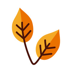 leaf with two leaves line and fill style icon vector design