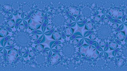 Abstract symmetrical patterned blue background.