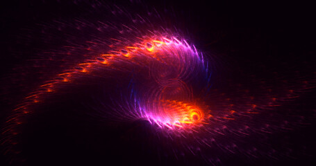 3D rendering abstract multicolor fractal light background