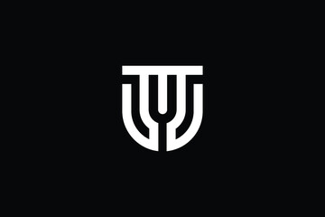 TU logo letter design on luxury background. UT logo monogram initials letter concept. TU icon logo design. UT elegant and Professional letter icon design on black background. T U UT TU - obrazy, fototapety, plakaty