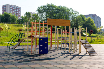 Empty playground during quarantine and lockdown caused by the coronavirus epidemic.