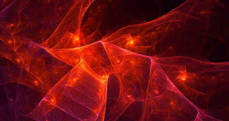 3D rendering abstract multicolor fractal light background