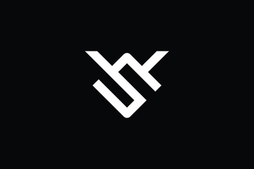 Fototapeta WS logo letter design on luxury background. SW logo monogram initials letter concept. WS icon logo design. SW elegant and Professional letter icon design on black background. W S SW WS obraz