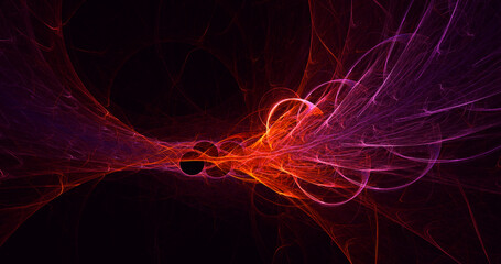 3D rendering abstract multicolor fractal light background