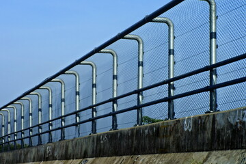 Closeup Of Guard Rail Countryside Road