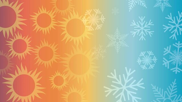 Abstract background domestic heating and cooling. Animated illustration