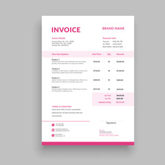 minimal invoice template evector format