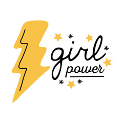 Girl power thunder vector design