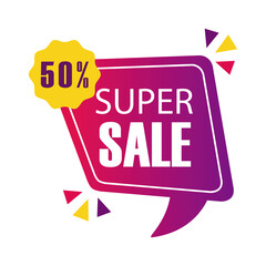 super sale in bubble vector design