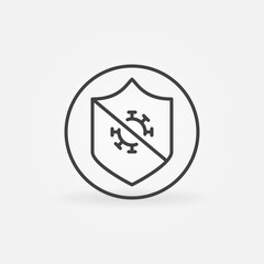 Protective Shield against Virus vector concept icon or sign in outline style