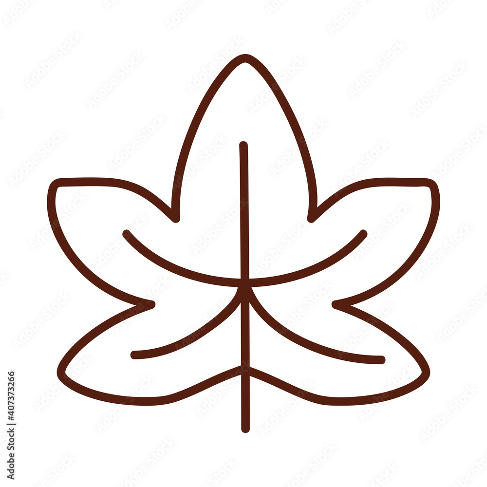 Poster autumn maple leaf line style symbol vector design