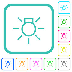 Car parking lights indicator vivid colored flat icons