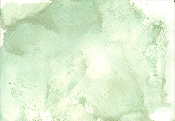 Sage abstract watercolor hand painted background
