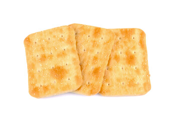 Crispy cracker isolated on white background