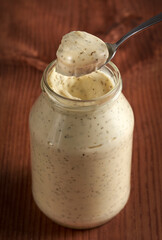 Jar with mayonnaise