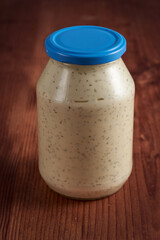 Jar with mayonnaise