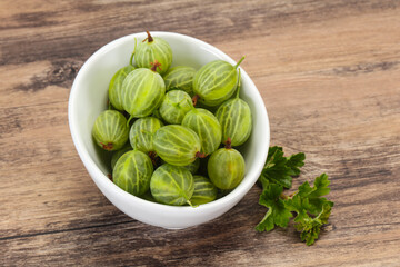 Fresh ripe green sweet gooseberry