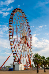 View of the ferris wheel in Batumi on a sunny day