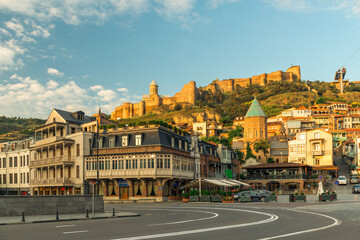 Fototapeta premium Ancient fortress Narikala in the old town of Tbilisi, Georgia. Caucasus.
