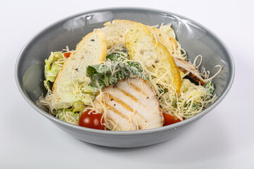 Traditional Caesar salad with chicken