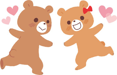 ダンスするクマのイラスト